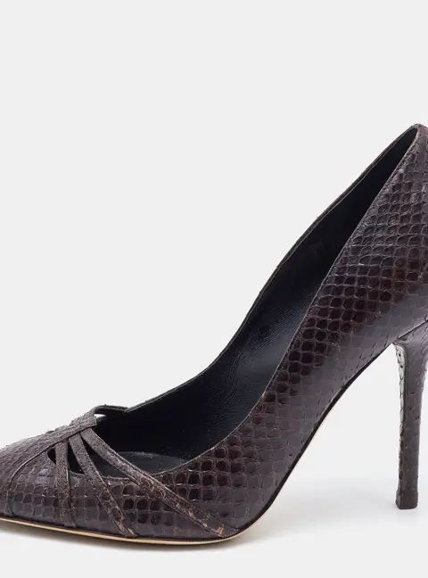 Dolce & Gabbana Dark Brown Python Pumps Size 36.5