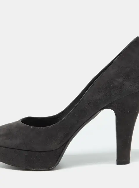 Dolce & Gabbana Black Suede Platform Pumps Size 39.5