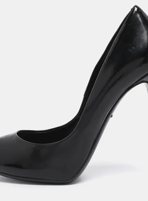 Dolce & Gabbana Black Patent Leather Peep Toe Pumps Size 37