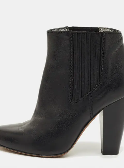 Dolce & Gabbana Size 37 Black Leather Ankle Length Boots