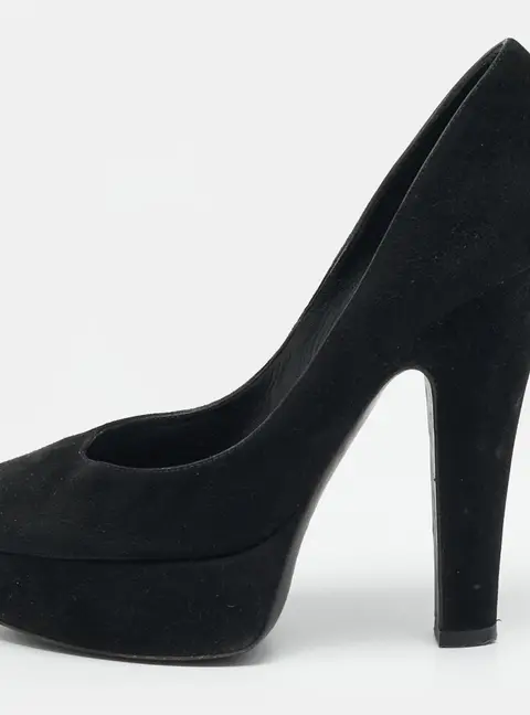 Dolce & Gabbana Size 37 Black Suede Platform Pumps