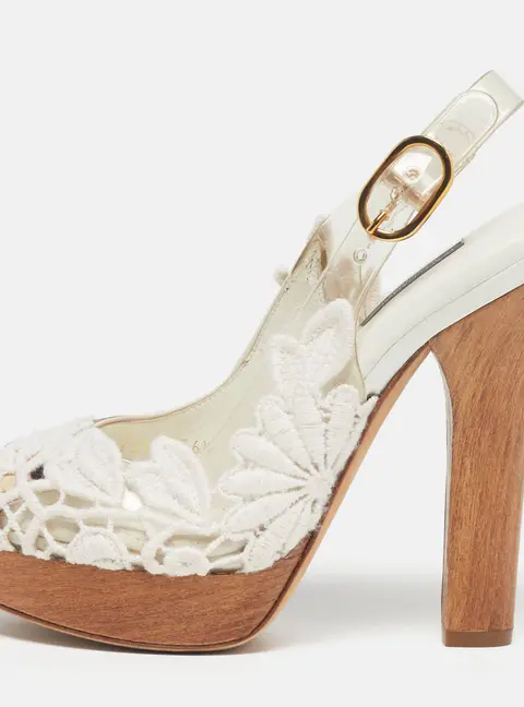 Dolce & Gabbana Size 36.5 Transparent/Brown Leopard Print Calf Hair and PVC Ankle Strap Sandals