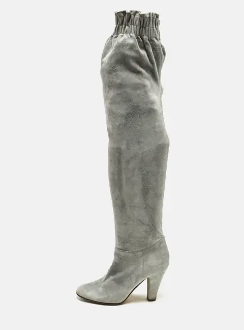 Dolce & Gabbana Size 38.5 Grey Suede Knee Length Boots