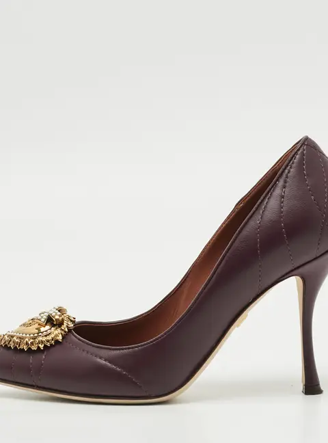 Dolce & Gabbana Devotion Size 36 Purple Quilted Leather Pumps