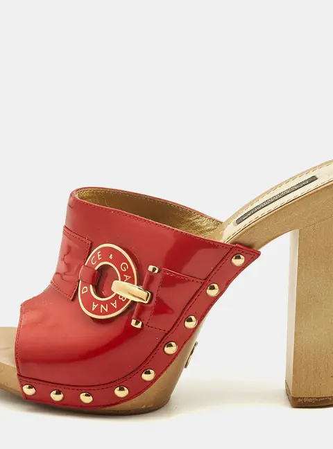 Dolce & Gabbana Size 36 Red Patent Leather Clogs