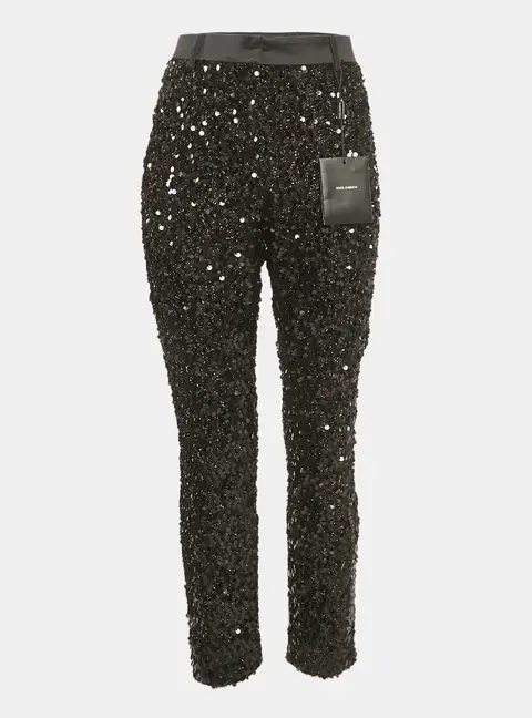 Dolce & Gabbana Black Sequin Trousers M