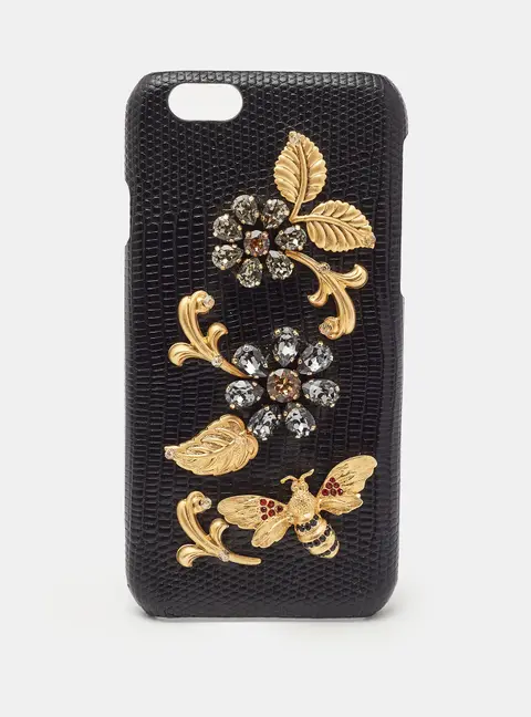 Dolce & Gabbana Phone Cover Black Polyurethane
