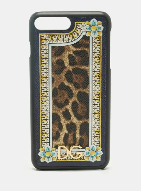 Dolce & Gabbana Multicolor Leopard and Floral Print Coated Canvas iPhone 7 Case