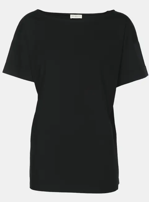 Dries van Noten Black Cotton Crew Neck T-Shirt M