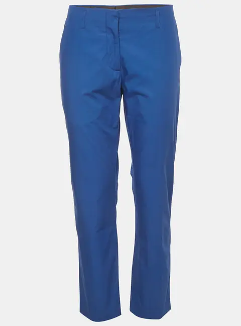 Dries Van Noten Blue Cotton Straight Fit Trousers S