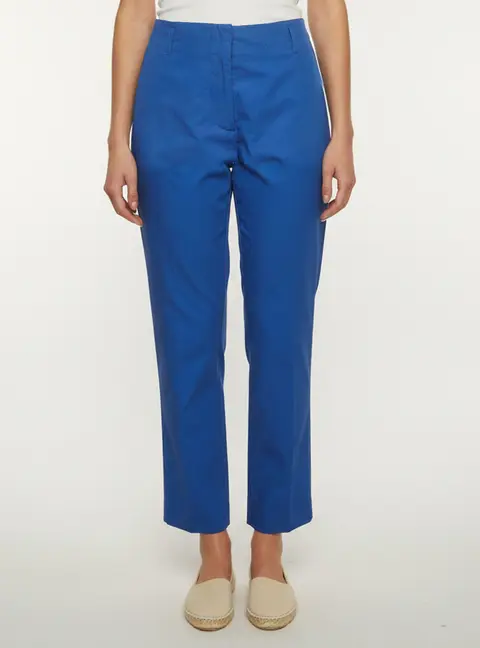 Dries Van Noten Blue Cotton Straight Fit Paola Pants M