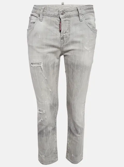 Dsquared2 Grey Distressed Denim Jeans S Waist 32"