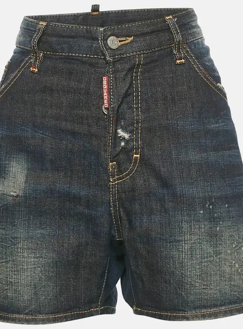Dsquared2 Blue Distressed Denim Shorts L Waist 35"