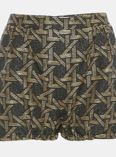 Dsquared2 Black/Brown Wicker Woven Jacquard Frayed Detail Shorts M