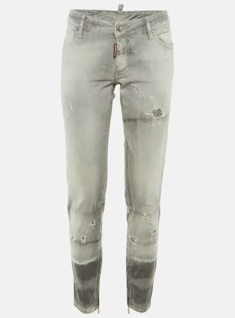 Dsquared2 Grey Denim Medium Waist Skinny Jeans M/Waist 33"