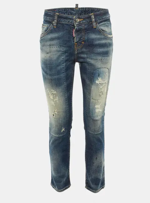 Dsquared2 Blue Denim Distressed Slim Fit Jeans S Waist 29"