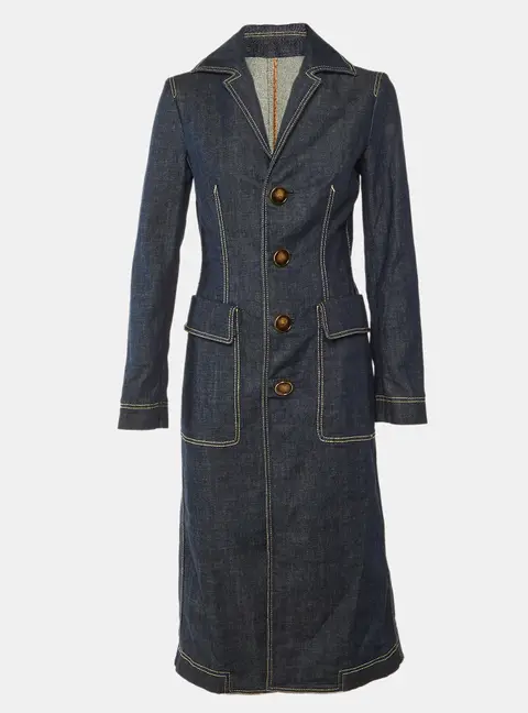 Dsquared2 Navy Blue Denim Buttoned Overcoat M