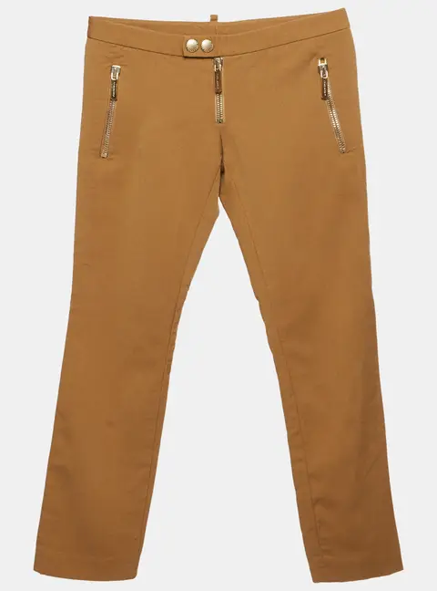 Dsquared2 Brown Cotton Straight Fit Pants S