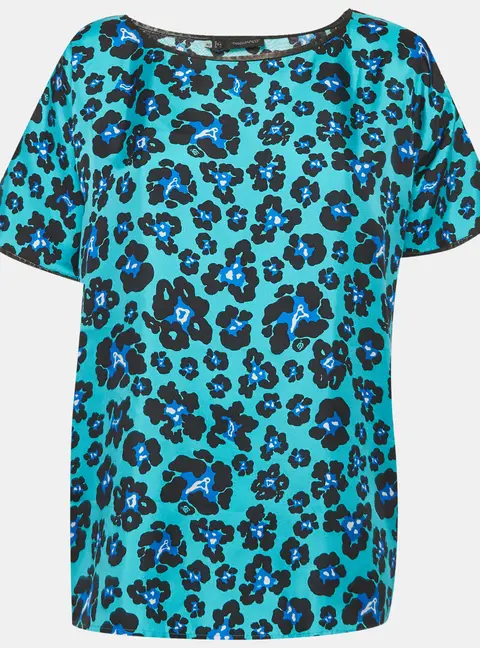 Dsquared2 Blue Floral Print Silk Blouse M