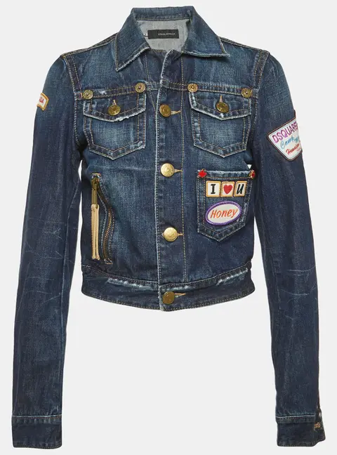 Dsquared2 Blue Embroidered Denim Jacket M
