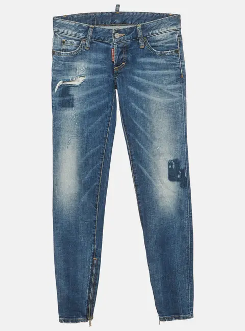 Dsquared2 Blue Distressed Denim Slim Fit Jeans S/Waist 29"