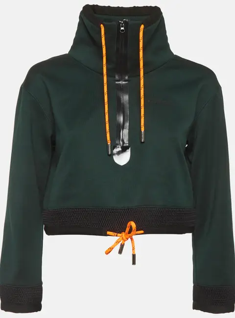 Dsquared2 Green Jersey Crop Active Sweatshirt S