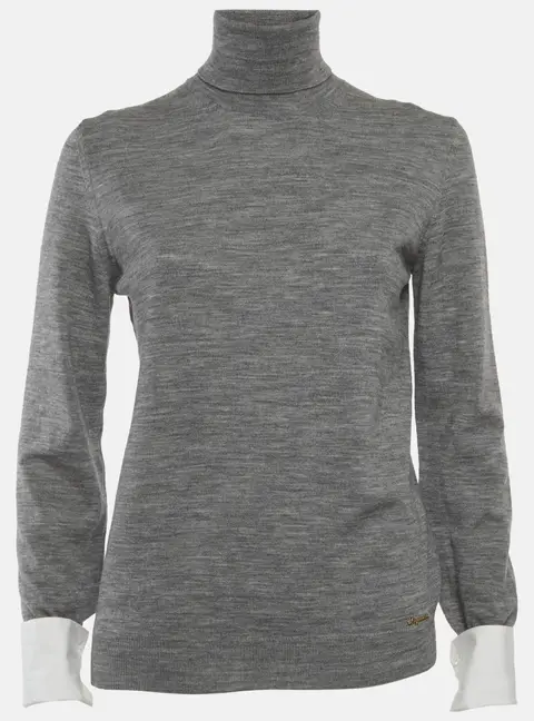 Dsquared2 Grey Wool Blend Knitted Turtleneck Sweater L