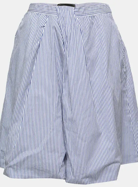 Dsquared2 Blue Striped Cotton Pleated Skirt M