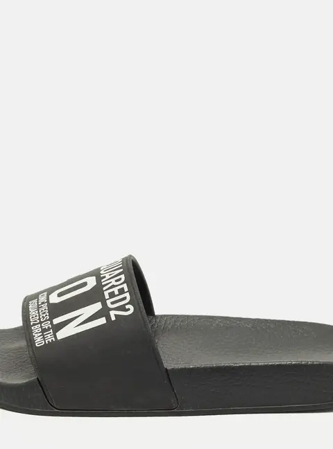 Dsquared2 Icon Size 36 Black Rubber Pool Slide