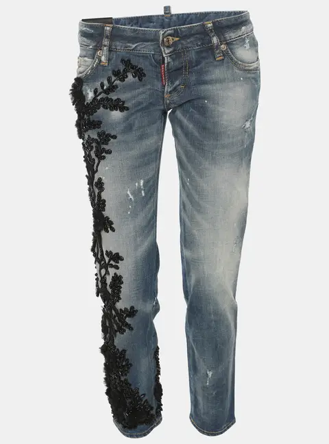 Dsquared2 Blue Denim Embellished Jeans S