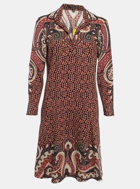 Etro Multicolor Paisley Print Crepe Wool Flared Short Dress M