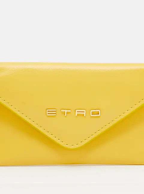 Etro Yellow Leather Card Holder