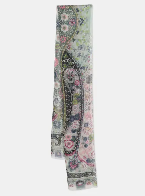 Etro Multicolor Printed Silk Scarf