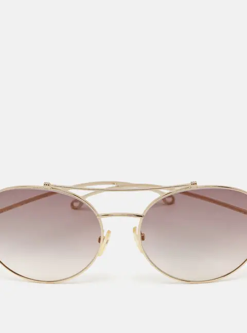 Etro Grey/Gold Gradient ET118S Round Sunglasses