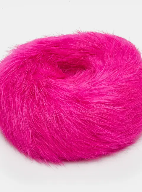 Etro Pink Fur Scrunchie Hair Tie