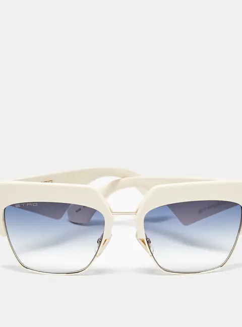 Etro Off White/Blue Gradient SZJ08 Square Sunglasses
