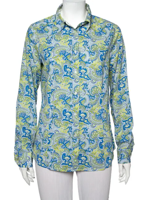 Etro Multicolor Paisley Printed Cotton Button Front Shirt L