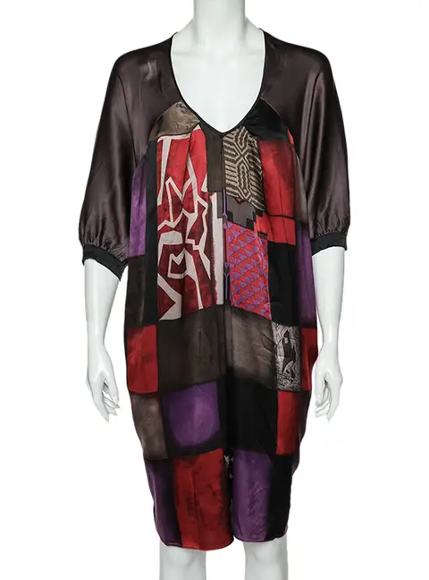 Etro Multicolor Printed Silk Oversized Shift Dress S