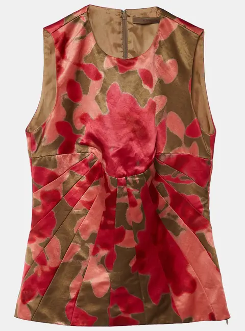 Etro Multicolor Satin Sleeveless Top S