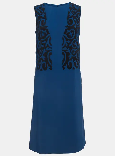 Etro Blue Embellished Sleeveless Shirt Dress S