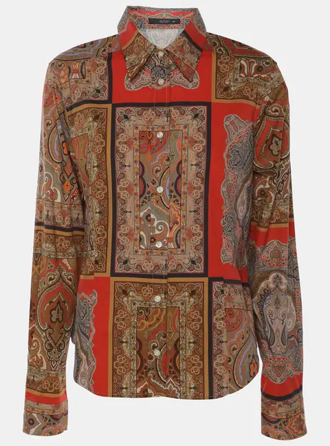Etro Multicolor Printed Cotton Button Front Shirt M