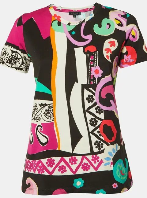 Etro Multicolor Printed Cotton Crew Neck T-Shirt S