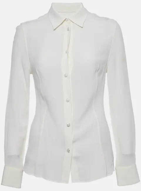 Etro Cream Silk Full Sleeves Shirt M