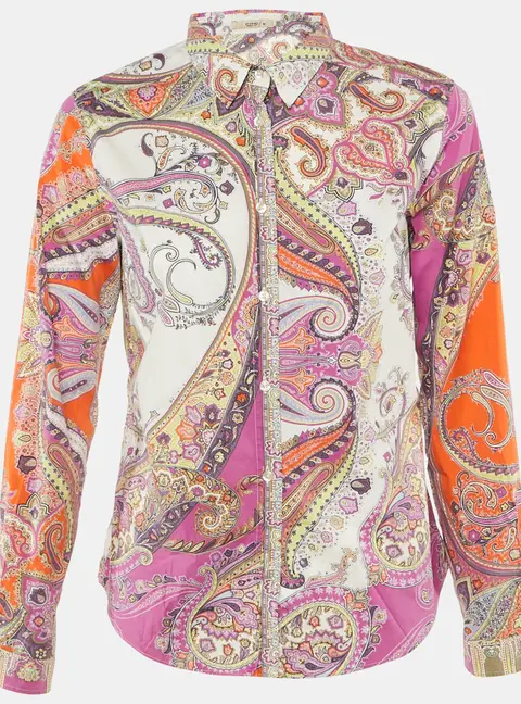Etro Purple Paisley Print Cotton Button Front Shirt L