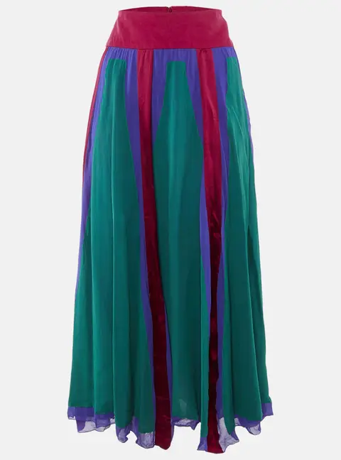 Etro Multicolor Silk Maxi Skirt M