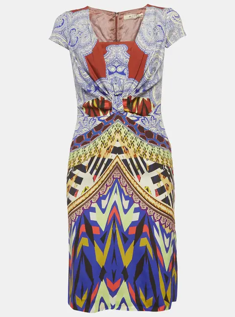 Etro Multicolour Printed Silk Mini Dress M