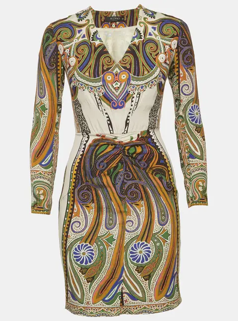 Etro Multicolor Printed Silk Mini Dress S