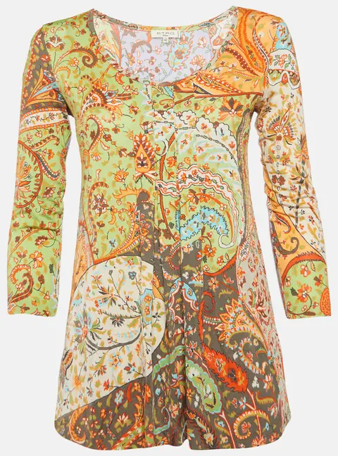 Etro Multicolour Printed Jersey Long Sleeve Top M