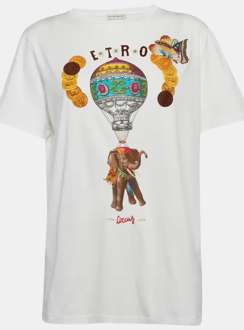 Etro White Printed Jersey T-Shirt M