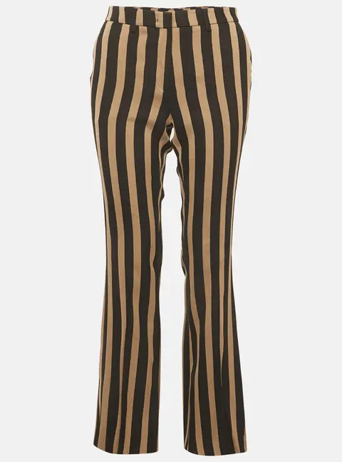 Etro Beige & Black Striped Knit Pants M